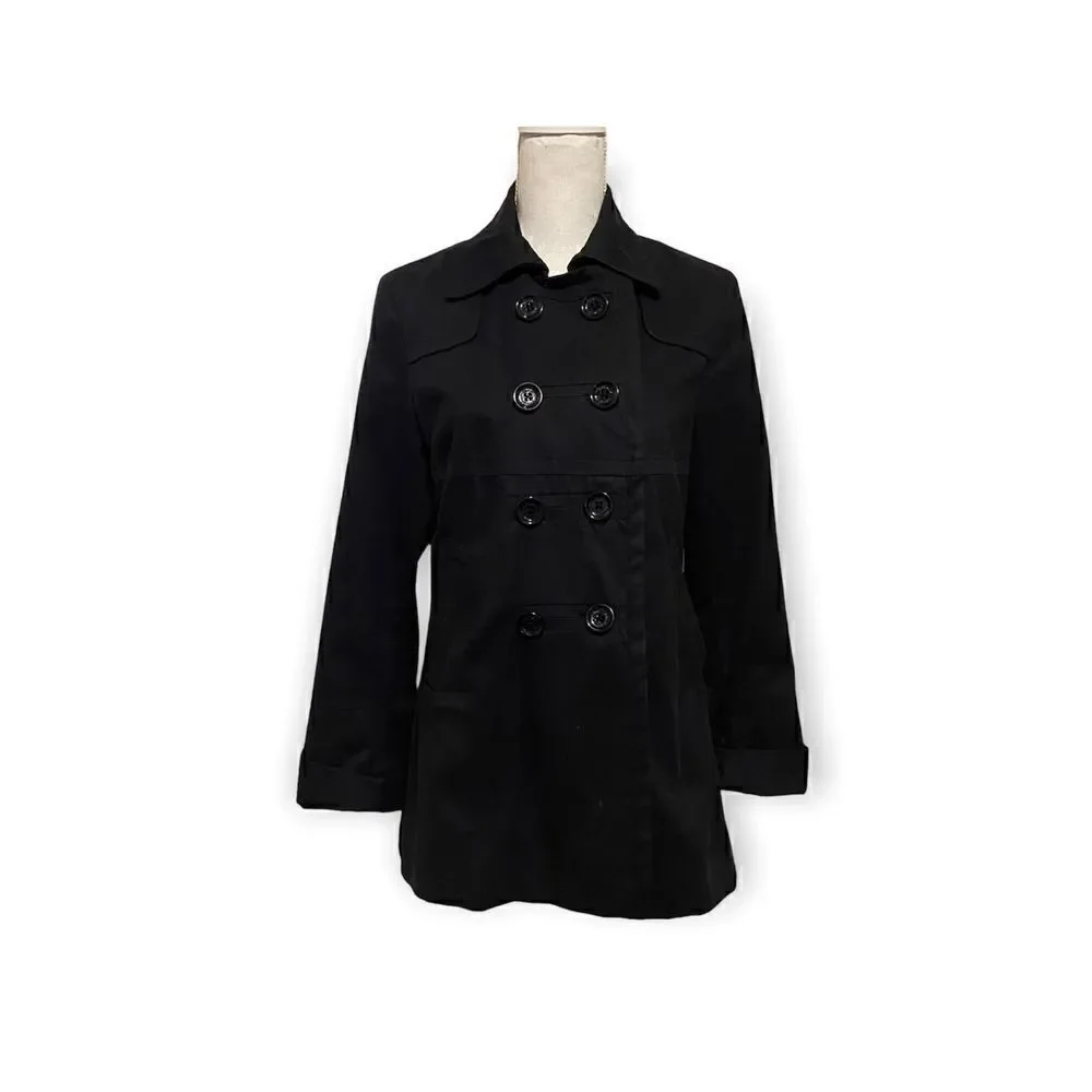 Faconnable Black Pea Coat Jacket